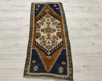 2x4 Brown rug, 2x4 Vintage rug, 2x4 Turkish rug, Small rug, Antique rug, Tribal rug, Wool rug, Oushak rug, Doormat, Kitchen rug, 1.9x4.2 ft
