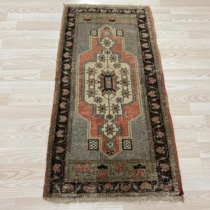 1.7x3.4ft, Pink rug, Turkish rug, Vintage rug, Rustic rug, Unique rug, Boho rug, Small rug, Doormat rug, Oushak rug, Wool rug, Bedroom rug