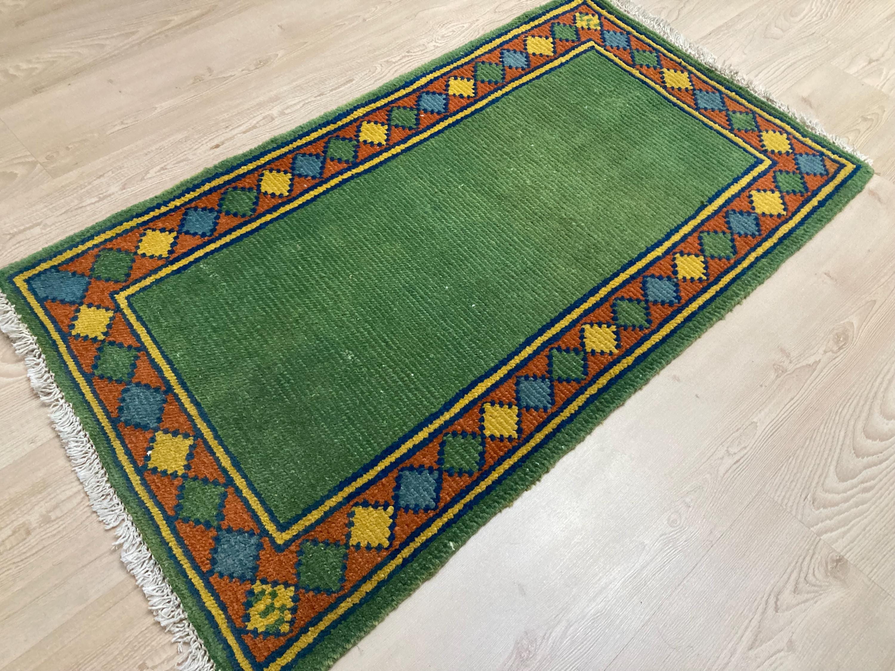 2x4 Green Rug, 2x4 Turkish Rug, 2x4 Vintage Rug, Small Rug, Ethnic