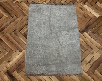 2x3 Brown rug, 2x3 Turkish rug, 2x3 Vintage rug, Small rug, Neutral rug, Pale rug, Faded rug, Doormat, Oushak Wool rug, Bath rug, 2x2.8ft