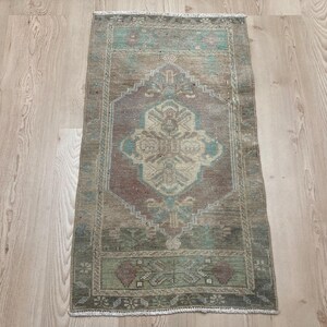 1.6x2.9ft, Turkish rug, Bohemian rug, Muted rug, Vintage mini rug, Small Purple rug, Boho rug, Doormat rug, Oushak rug, Bath rug, Wool rug