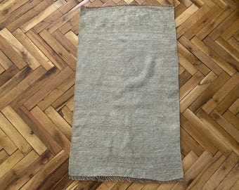 2x3 Brown rug, 2x3 Turkish rug, 2x3 Vintage rug, Neutral rug, Pale rug, Small rug, Doormat rug, Oushak rug, Wool rug, Bath rug, 1.8x3.1ft