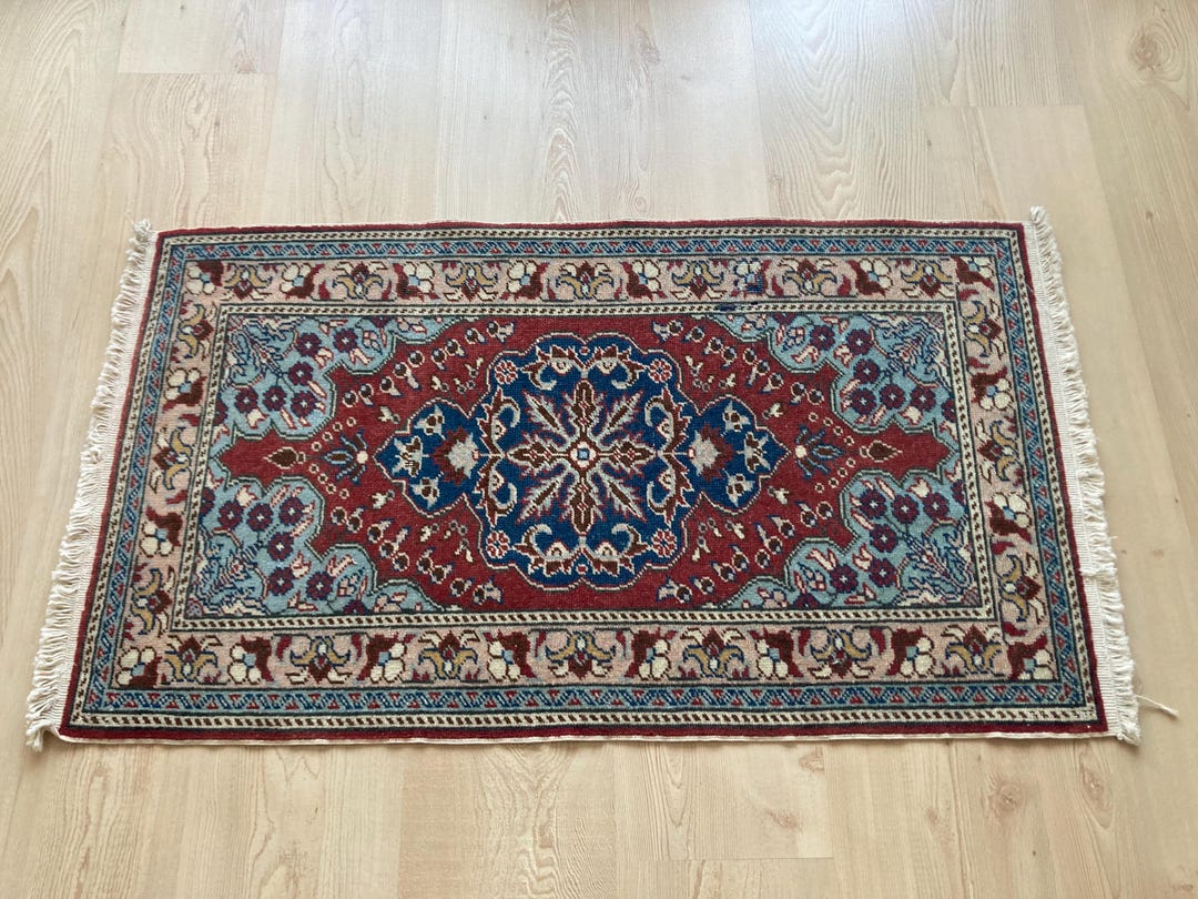 Turkish Rug, Small Red Rug, Unique Rug, Vintage Mini Rug, Antique