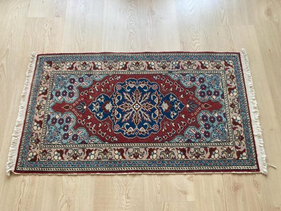 Turkish Rug, Small Red Rug, Unique Rug, Vintage Mini Rug, Antique