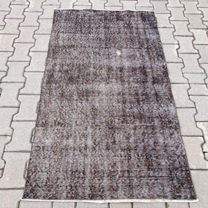 2.9x5.2 ft, Vintage rug, Black Area rug, Antique rug, Overdyed rug, Turkish rug, Oushak rug, Bohemian rug, Boho decor rug, Living room rug