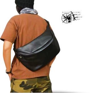 Riñonera vintage de piel de caballo auténtica para hombre: riñonera de gran capacidad, riñonera cruzada, estilo retro para viajes y deportes al aire libre