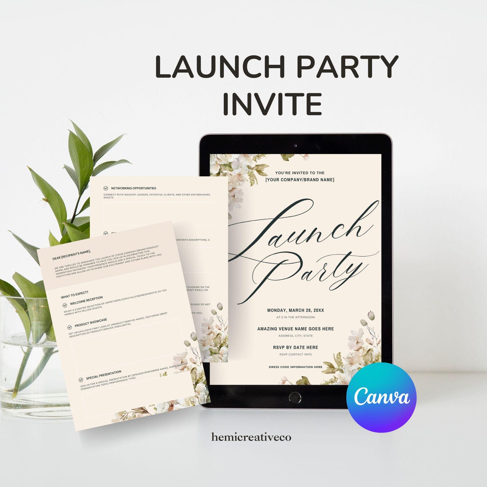 Program Launch Invitations Editable Launch Party Invitation, Corporate Event Flyer (digital ...
