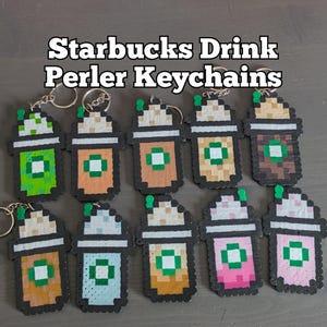 Starbucks Drink Keychain - Cute Perler Bead Coffee Keychain, Gifts for Coffee/Starbucks Lovers