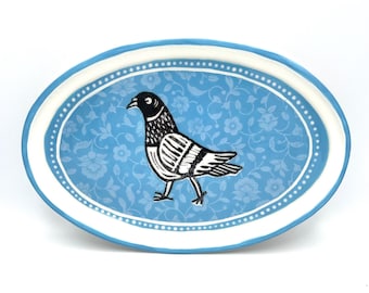 RESERVED- Big Fancy Pigeon Plate- DO NOT Purchase