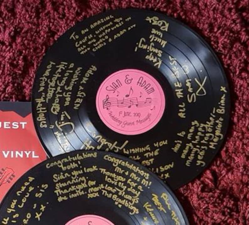 CUSTOM Label - Record Vinyl Guest Signing Book - Music Lover Man Cave ...