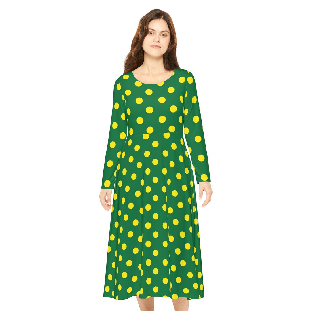 Green large polka dress • Size 6/S