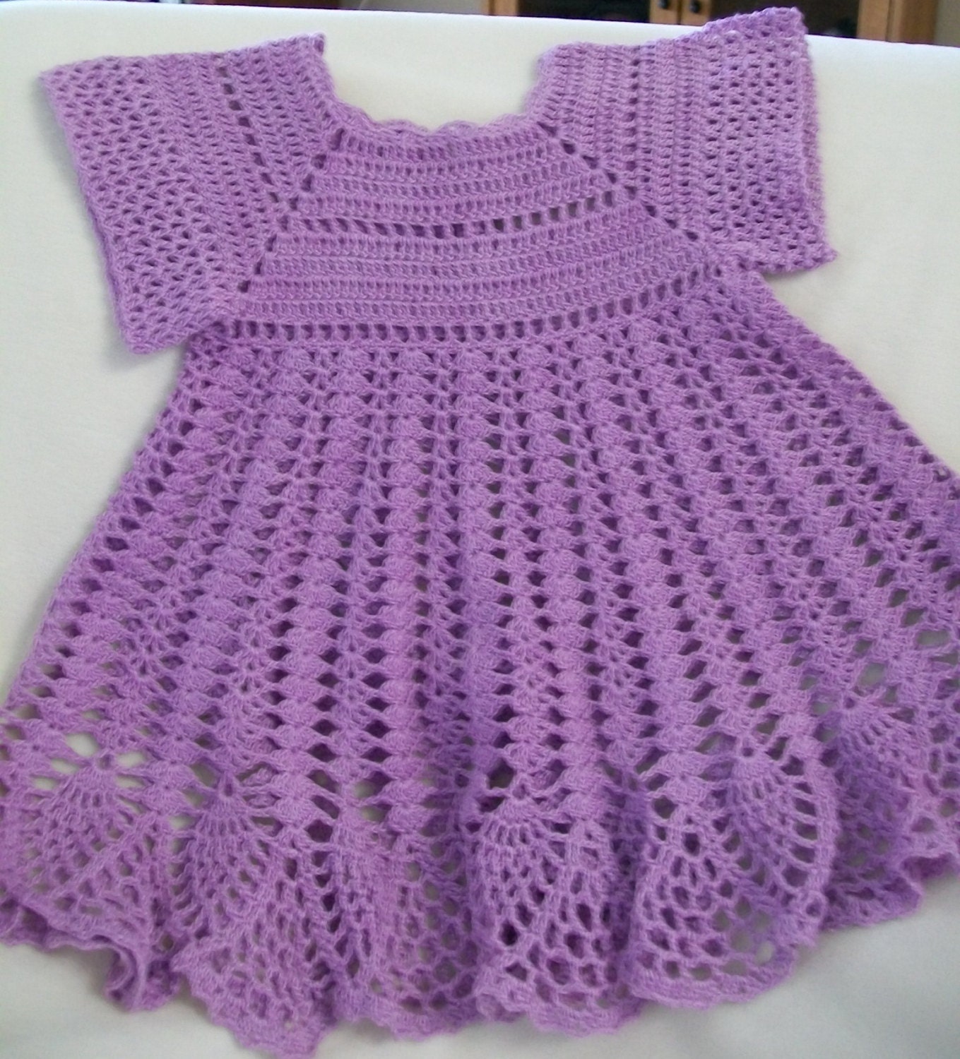  Crochet  Baby  Dress  Baby  Girl Dress  Lavender Handmade Etsy