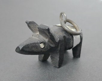 Irish Bog Oak Pig Charm - As Found, Rare, Victorian, Folk Art, Irish Pig, 19th Century, Fossil, Good Luck Charm, Lucky Pig