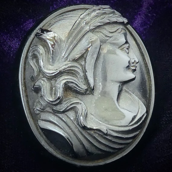 Victorian Whitby Jet Cameo Brooch - Gothic, Mourn… - image 8