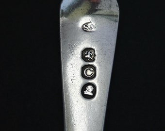Georgian Silver Gilt Salt Spoon - Hallmarked 1818, 16.1 grams, WS, Georgian Spoon, Antique Spoon