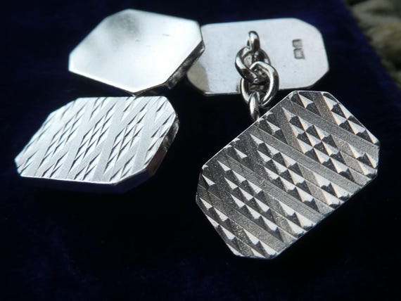 Mid-Century Solid Silver Cufflinks with Bright Cu… - image 11