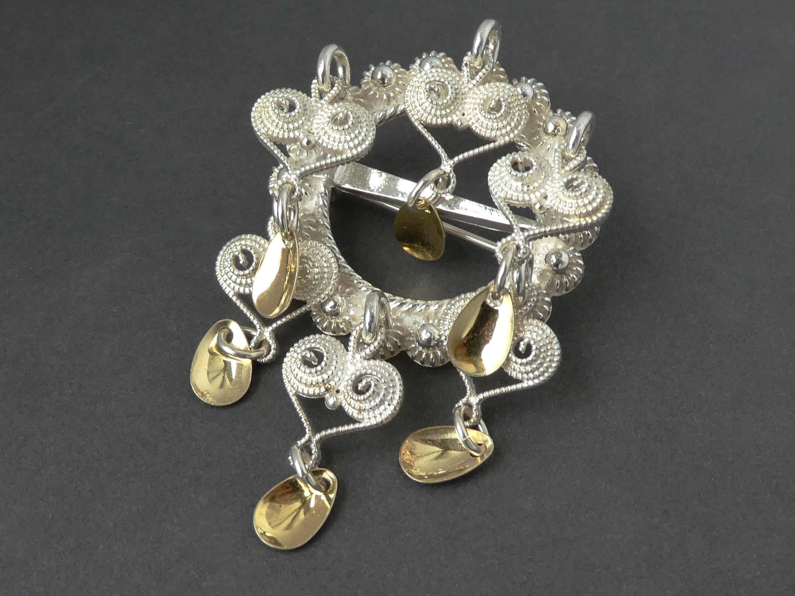Broche De Mariée Norvégienne Solje En Argent Massif 850