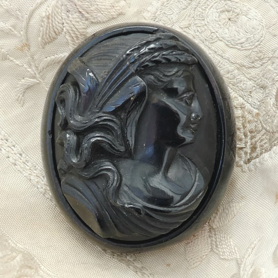 Victorian Whitby Jet Cameo Brooch - Gothic, Mourn… - image 6