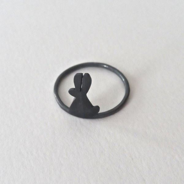 Little Bunny Ring (oxidized) Size US 7, UK N 1/2