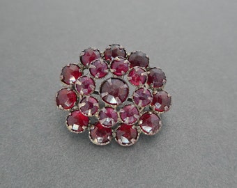 Vintage Bohemian Garnet Lace Pin Brooch - early 1900s, Rose Cut Garnet, Garnet Brooch, Victorian, Edwardian, January Birthstone