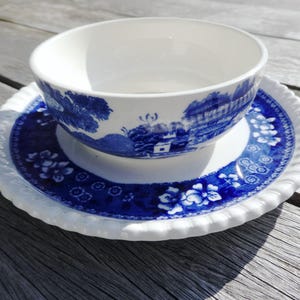 Vintage Copeland Spode Tower Dish – Blue and White, Willow Pattern, c. 1930s