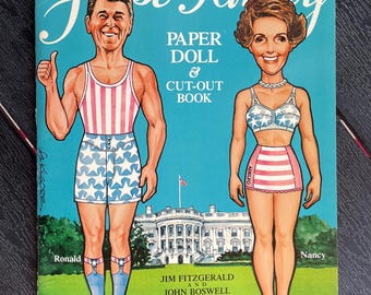 Vintage First Family Paper Doll and Cut-Out Book - 1981 Ronald & Nancy Reagan - Political Memorabilia