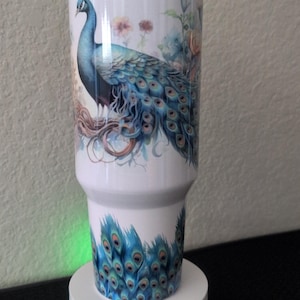 40oz Peacock Tumbler, stainless steel, comes with straw