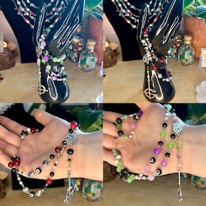 Ghost Band Rosary Grucifix Necklace