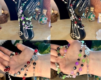 Ghost Band Rosary Grucifix Necklace