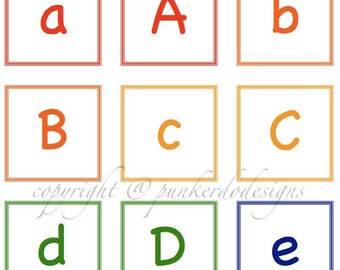 Alphabet Fun - Instant Download PDF - Flashcards, Memory, More... by PunkerDo Designs