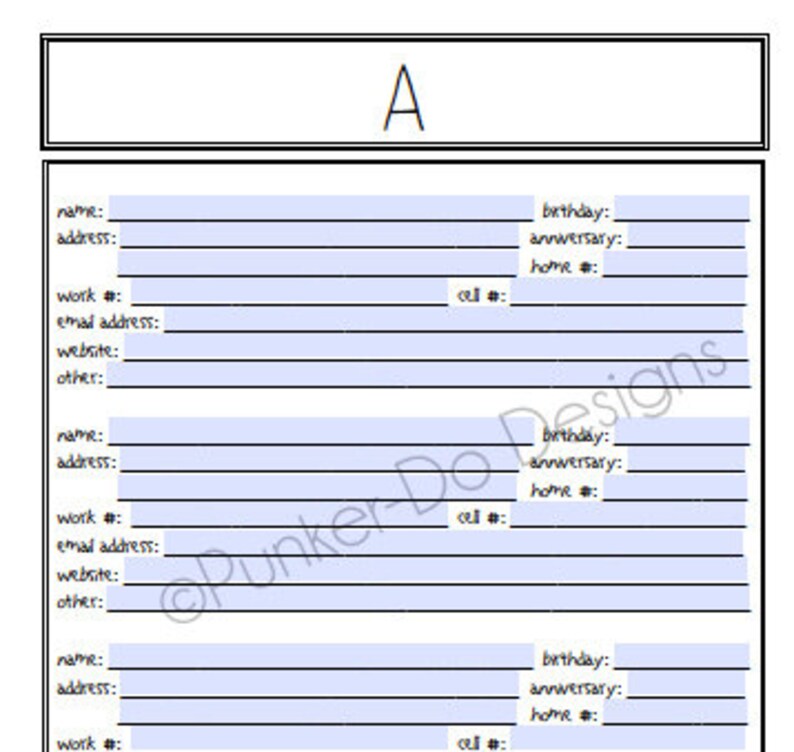 Editable Phone and Address Book coordinates Home Management Binder Instant Download printable pdf by PunkerDo Designs image 2