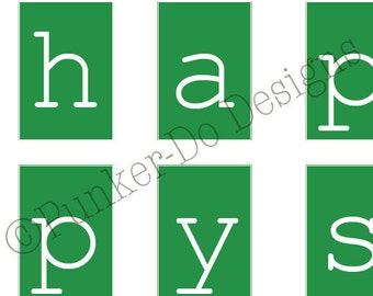 Printable St Patrick's Day Banner - PDF - small cards - INSTANT DOWNLOAD