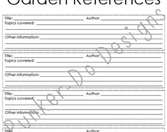 INSTANT DOWNLOAD Gardening Journal - Binder - Planner Printable PDFs 25 pages - by PunkerDo Designs