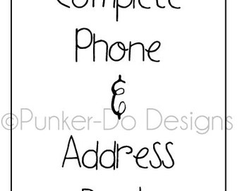 Editable Phone and Address Book coordinates Home Management Binder - Instant Download - printable pdf by PunkerDo Designs