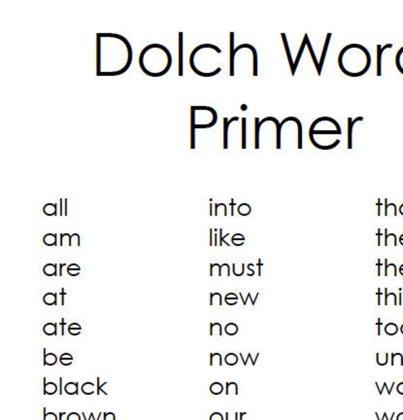 dolch sight words pdf dolch sight words pdf