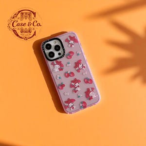 Funda de lujo para teléfono con melodía de fresa rosa, suave y transparente, diseño kawaii, estilo pastel.