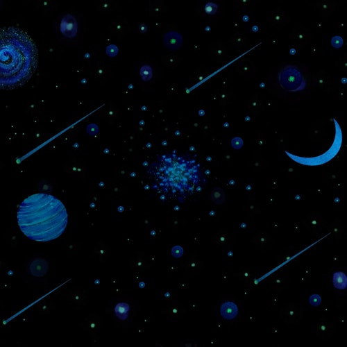 ULTIMATE Deep Space Stars and Planets - Glow in the Dark peel and stick outer space theme kit for bedroom ceiling or walls