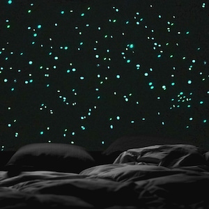 Glow in the Dark Stars with 2 Colors, Dome Stars that are "Small but Bright", For Ceilings or Walls. Extremely Realistic Space Room Decals