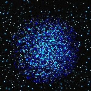 Glow in the Dark Star Cluster Decal | 3D Space Ceiling Mural (15" Centerpiece)