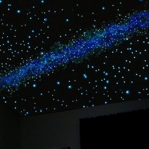 Glow in the Dark 6FT  Milky Way, Add Ceiling Star Decals for the most Realistic Night Sky, Space theme Decal Mural ez peel & stick stars