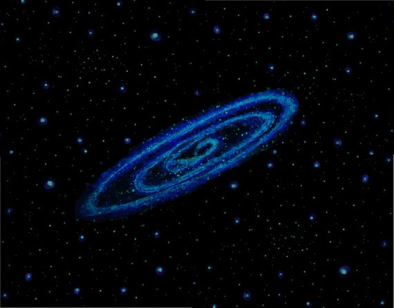 Glow in the Dark Spiral Messier 31 Galaxy Decal for your Outer Space Star Ceiling