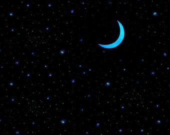 STARRY NIGHT GLOW IN THE DARK GALAXY MOON STARS SPACE STICKY BACK TY/5903 