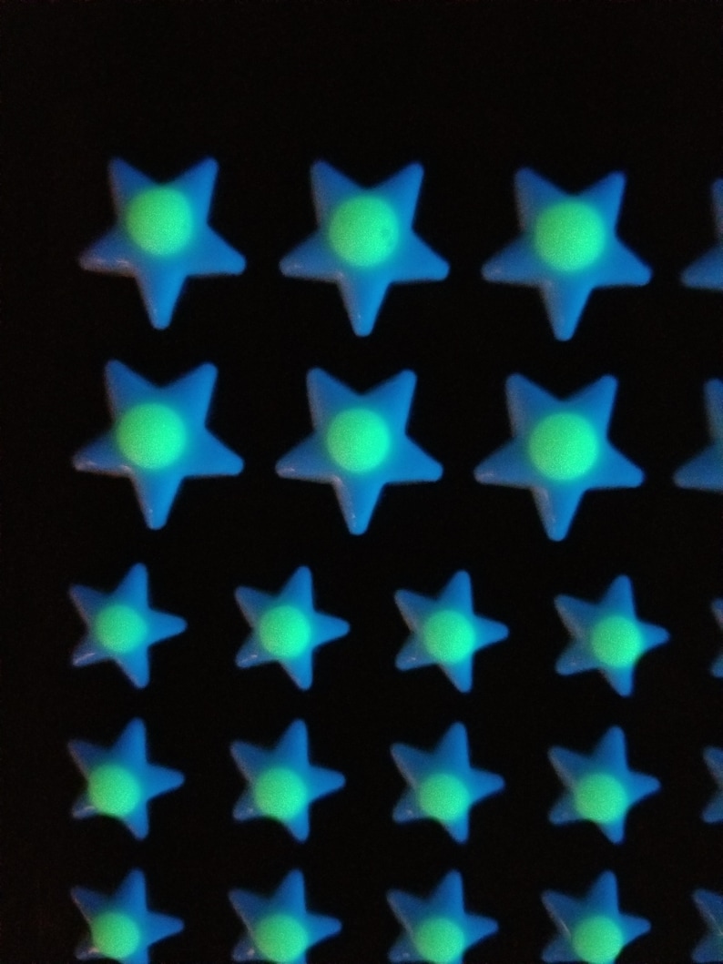 3D Double Bright Blue Glow in the Dark Star Stickers for Dark Etsy