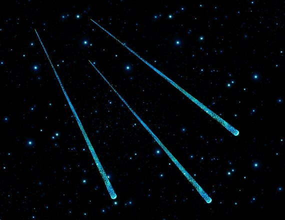 Three 36" Glow in the Dark Shooting Star Decals - Add a star kit to create a full ceiling star field above your bed!