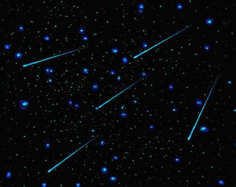 Glow in the Dark Star Decals Kit: 3D Comet Bedroom Ceiling Decor