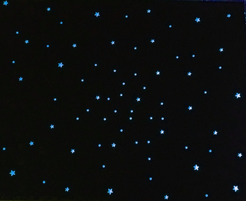 3D Double Bright Blue Glow in the Dark Star Stickers for Dark Etsy