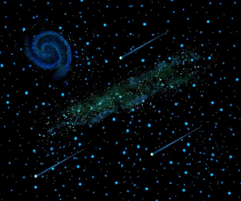 Glow in the Dark Outer Space Ceiling Mural Beautiful Milky image 1