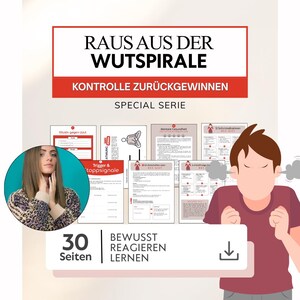Stop anger & react more calmly – Workbook PDF for impulse control | Exercises against anger outbursts and escalation | Help with loss of control