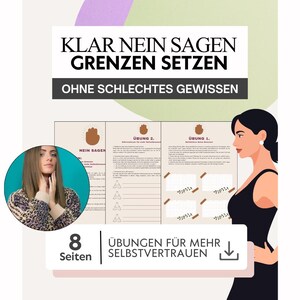 Learning to say no & setting healthy boundaries | Setting limits without guilt | Communicating needs | Self-reflection Workbook PDF German