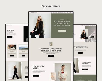May include: A website homepage with a light beige background and black text. The website is for a business that helps creators succeed on Instagram. The website features a photo of a woman in a black blazer and a photo of a woman in a white blazer. The text on the website includes the words "Master Instagram Growth with Proven Strategies" and "Empowering Creators to Succeed on Instagram".